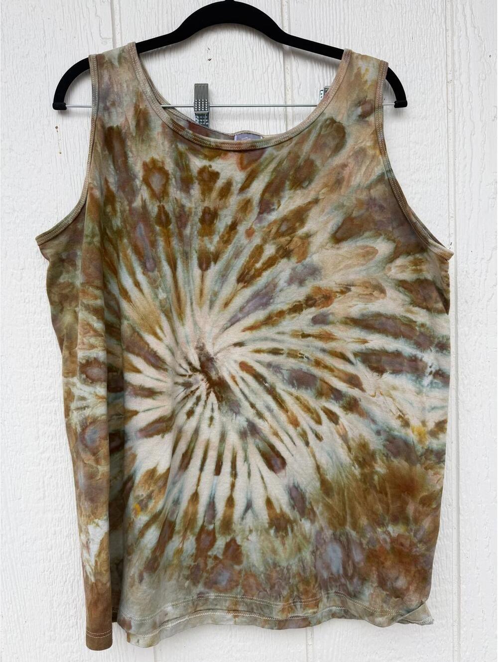 Vintage Jerzees Tie-Dye Cotton Sleeveless Tank Top Size Large